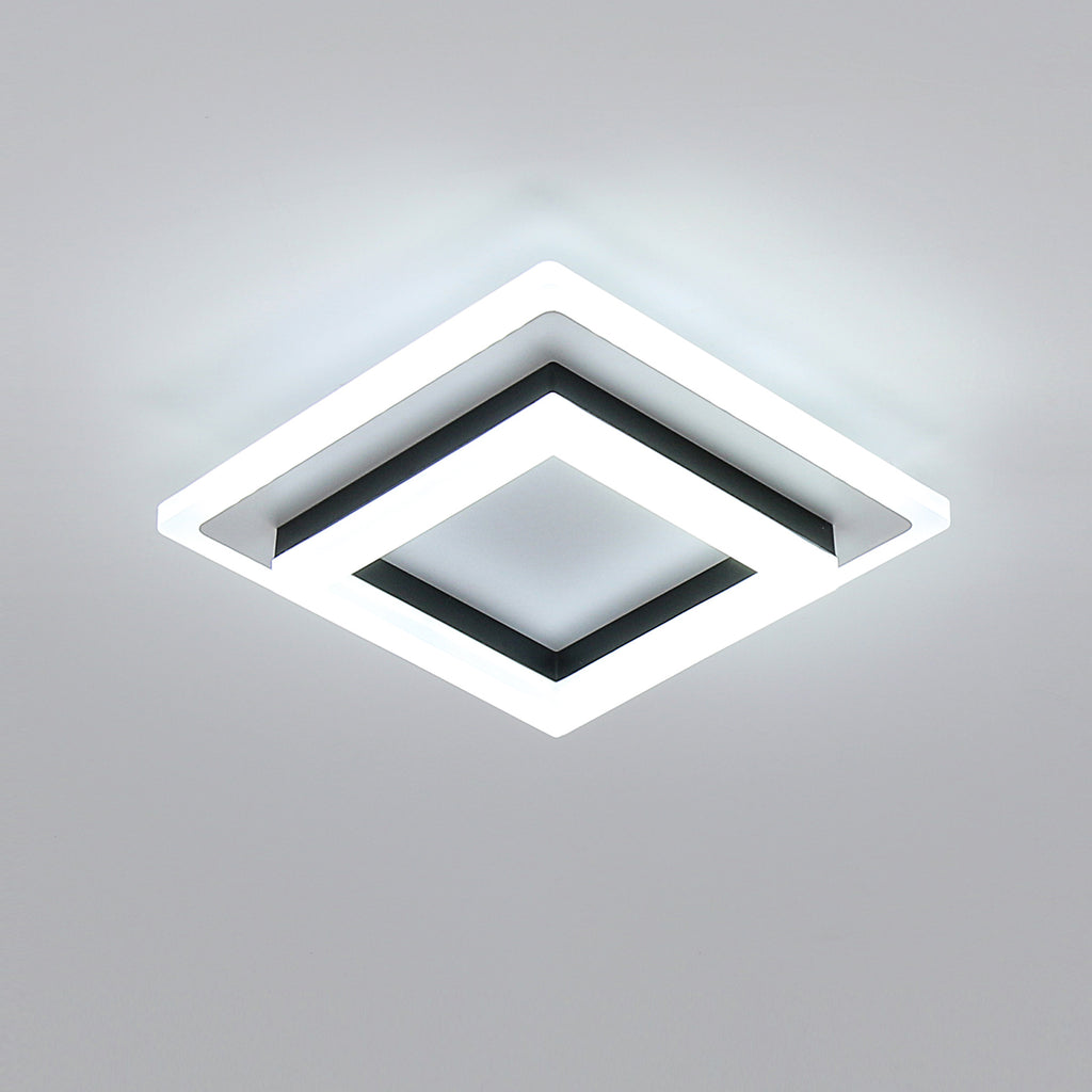 Ceiling Light - Black & White Acrylic Frame, White Light