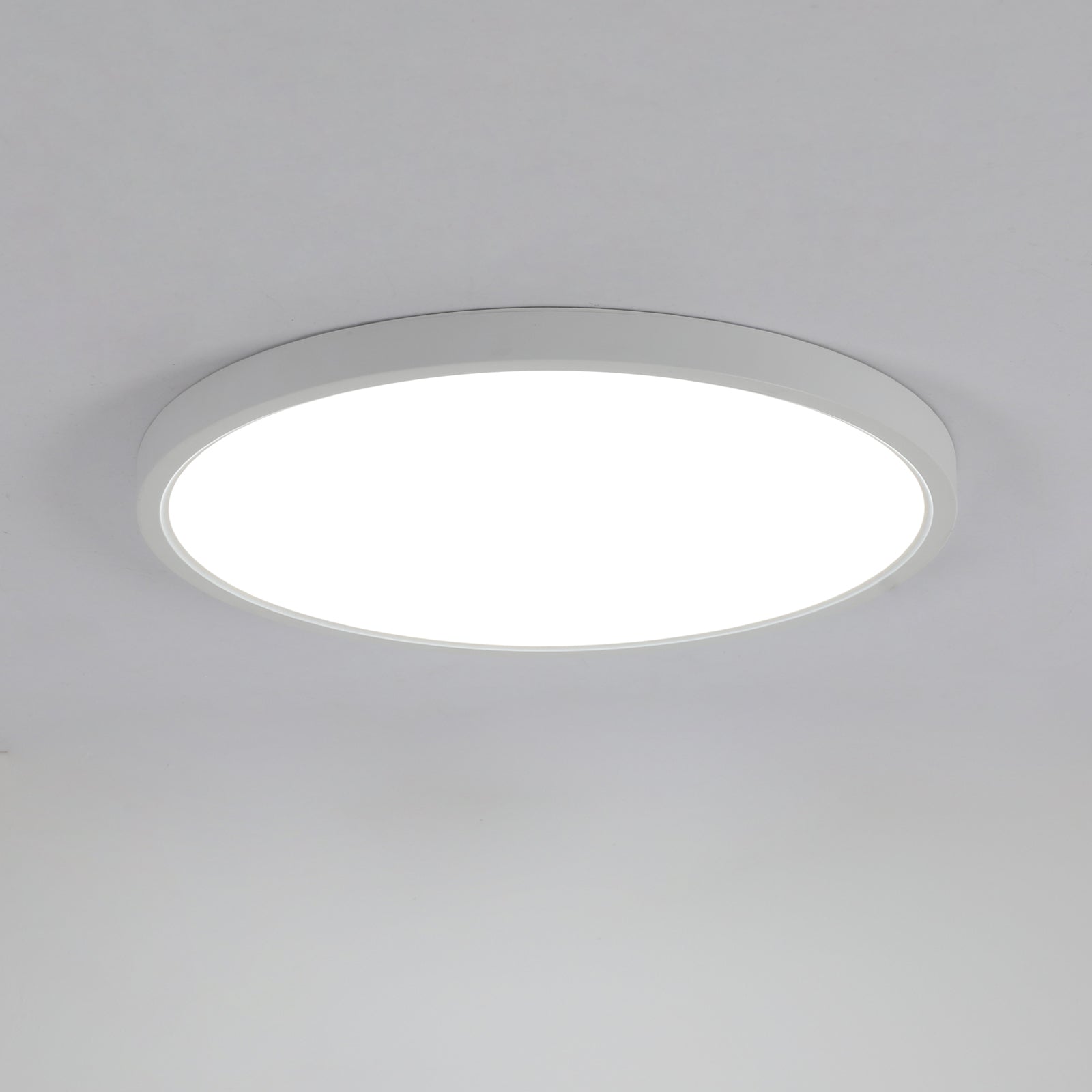 Ceiling Light - White Plastic Frame, White Light