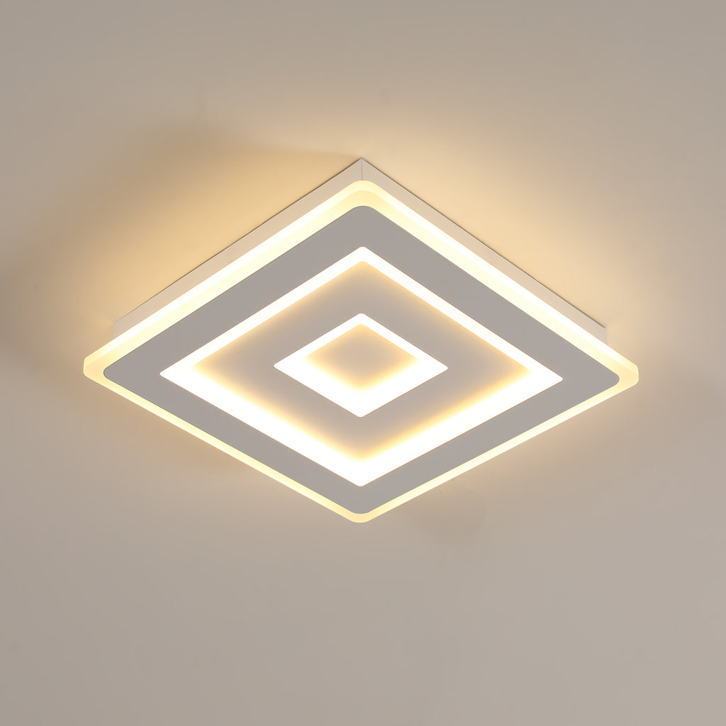 Comely Plafonnier LED Carré Moderne, 36W 28cm Lampe de Plafond LED, Blanc Luminaire Plafonnier Intérieur pour Chambre à Coucher, Salon, Couloir, Lumière Chaude 3000K