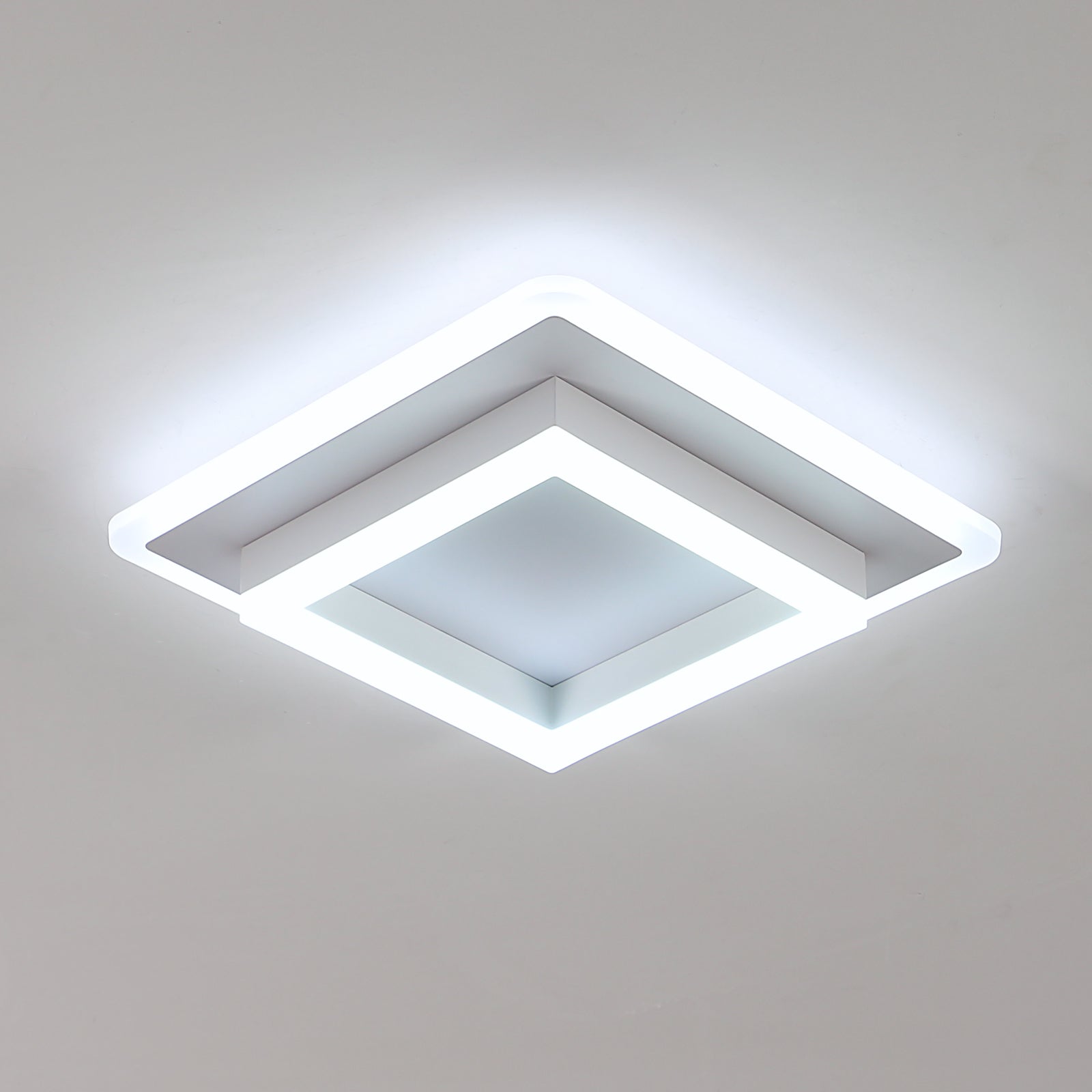 Ceiling Light - White Acrylic Frame, White Light