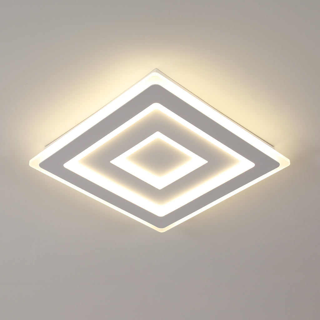 Comely Plafonnier LED Carré Moderne, 52W Lampe de Plafond LED, Acrylique Luminaire Plafonnier Intérieur Blanc pour Chambre à Coucher, Salon, Couloir, Lumière Naturelle 4500K, 40cm