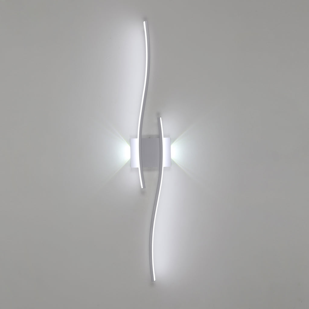 Wandleuchte – weißer Aluminiumrahmen, weißes Licht