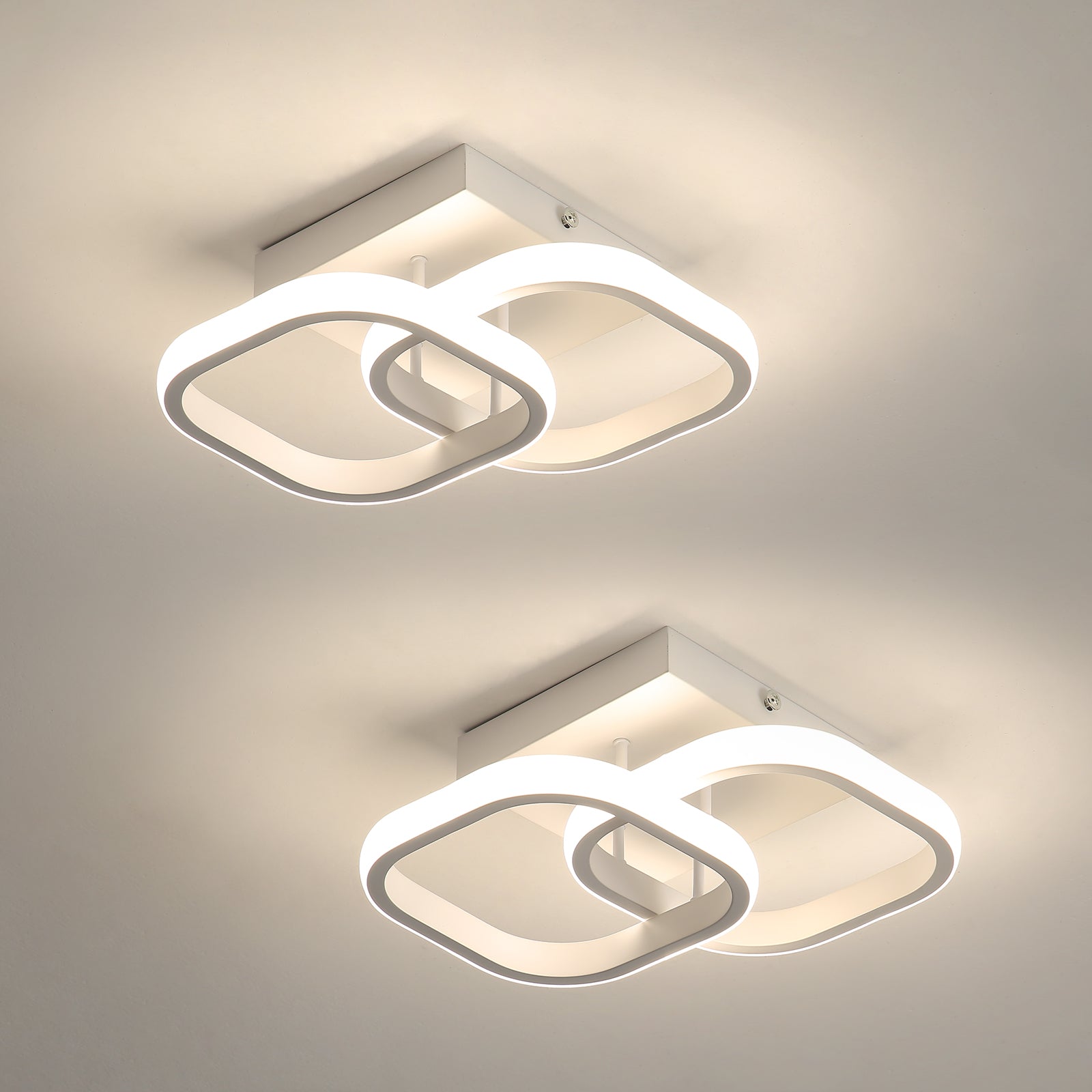 Ceiling Light - White Aluminium Frame, Natural Light