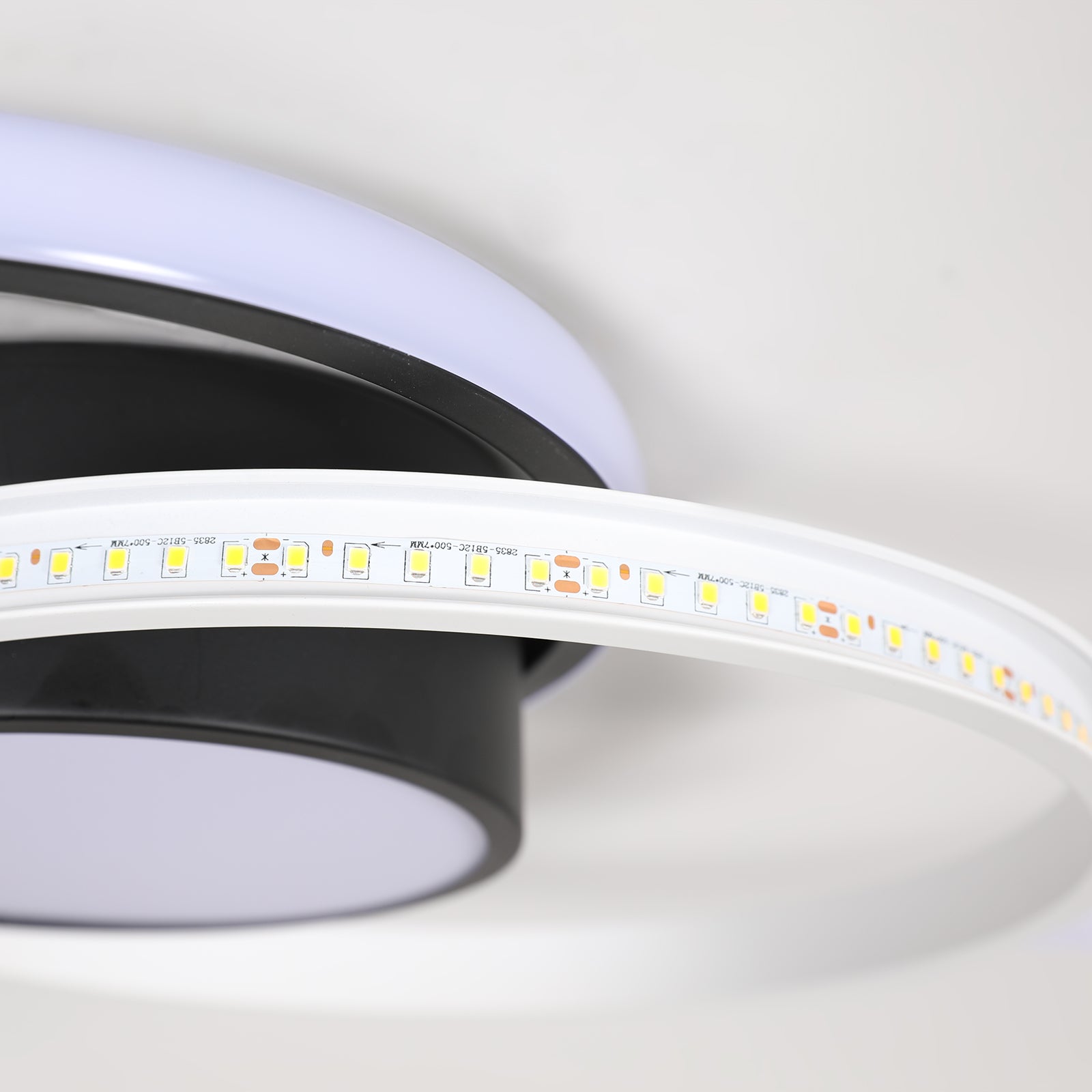 Ceiling Light - Black & White Metal Frame, Warm Light