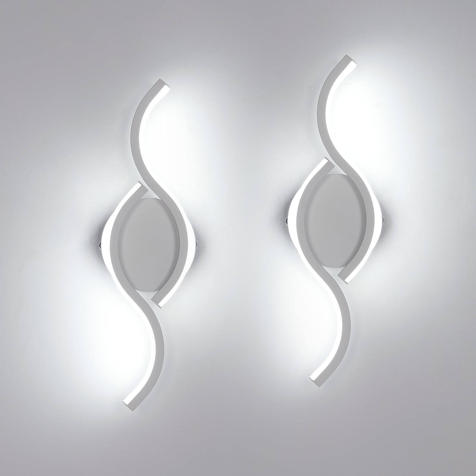 Wandleuchte – weißer Aluminiumrahmen, weißes Licht
