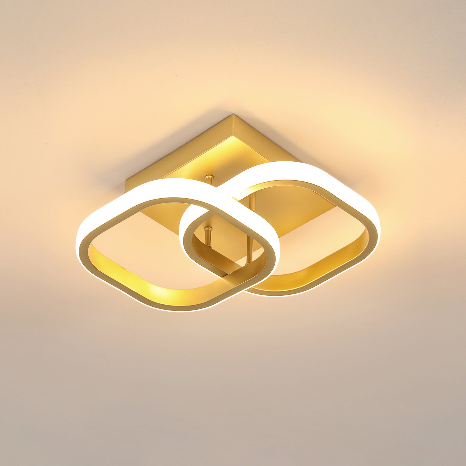 Ceiling Light - Gold Aluminium Frame, Warm Light