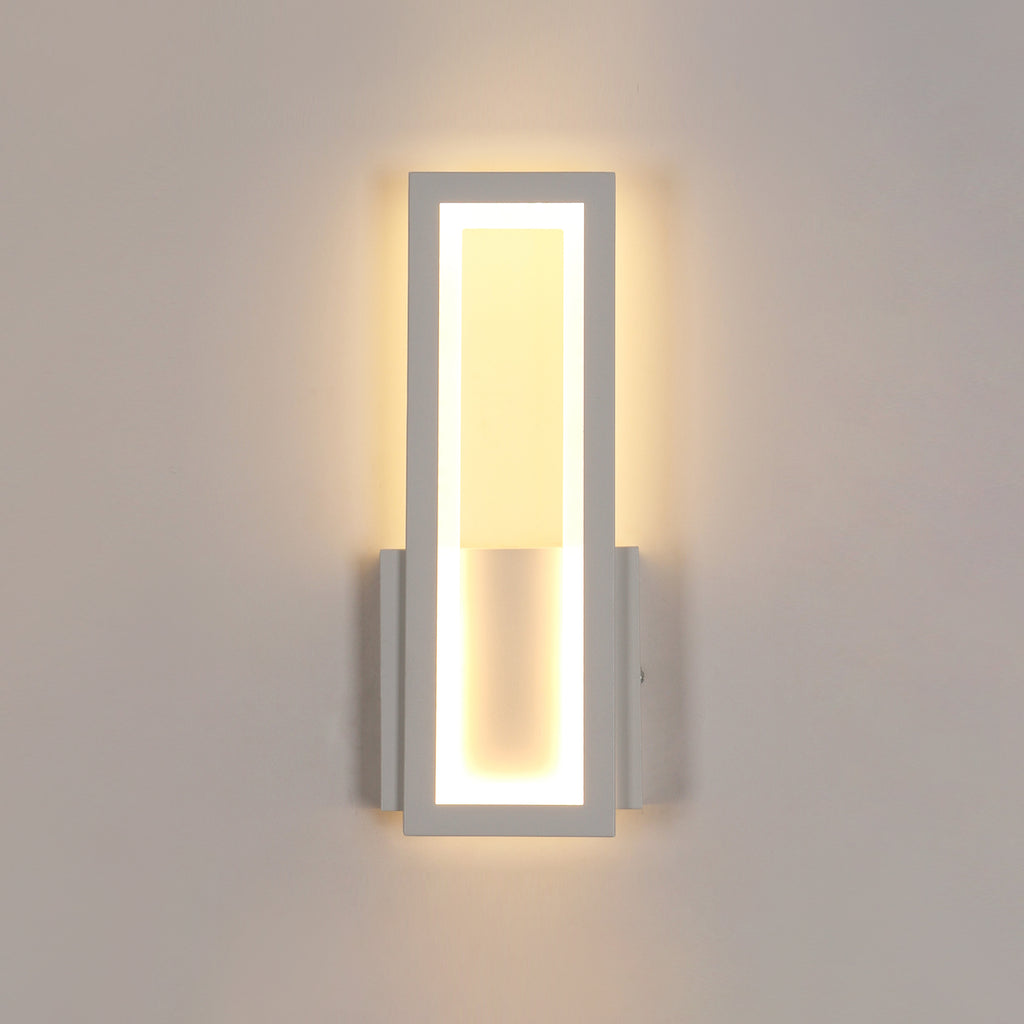 Wandleuchte – Weißer Acrylrahmen, Warmes Licht