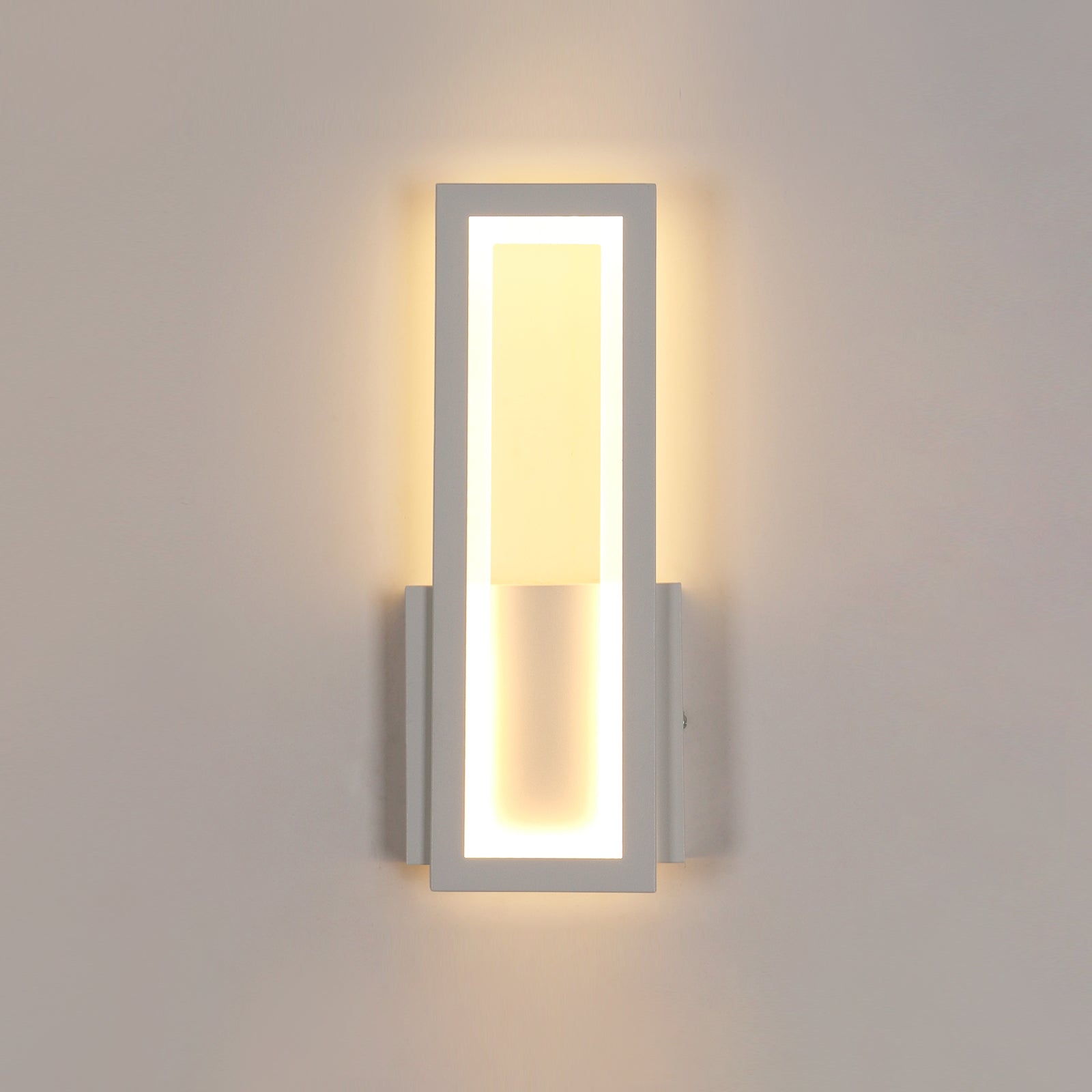 Wall Light - White Acrylic Frame, Warm Light
