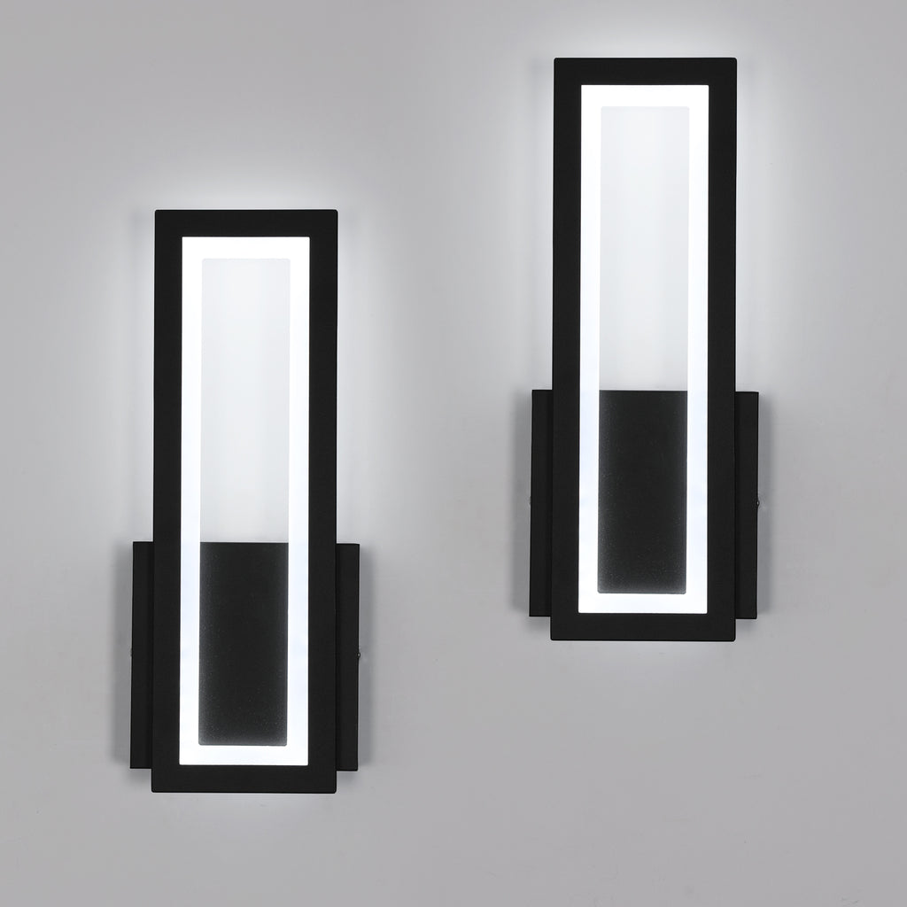 Wandleuchte - Schwarzer Acrylrahmen, Weißes Licht
