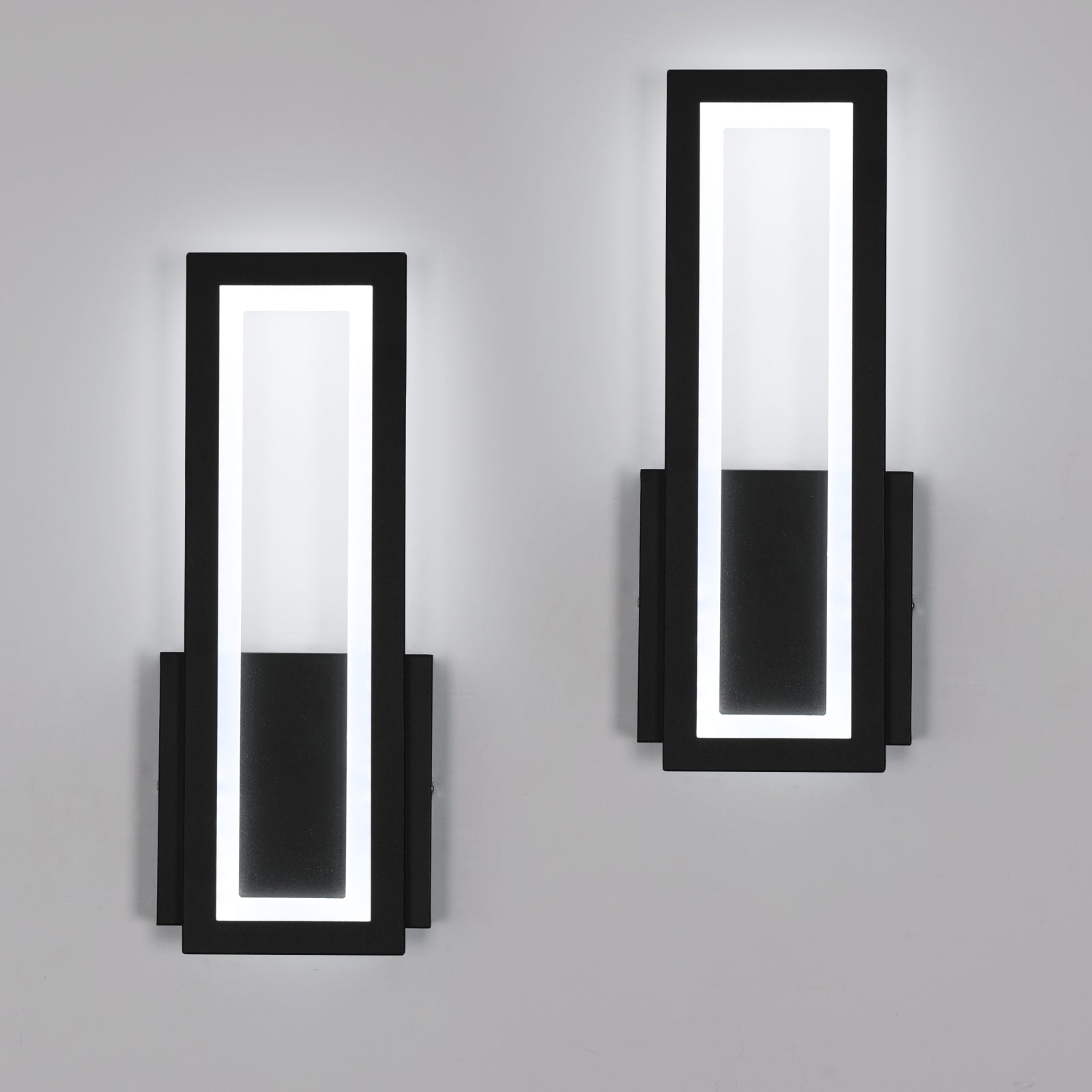 Wall Light - Black Acrylic Frame, White Light