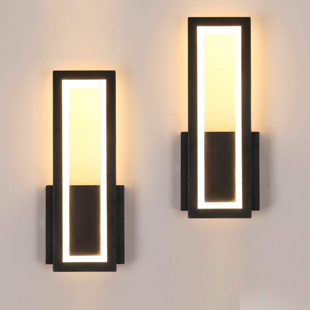 Wandleuchte – Acrylrahmen Schwarz, Warmlicht