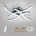 Comely Plafonnier LED 28W 3200LM, Noir Luminaire LED Salon Dimmable avec Télécommande 3000K-6500K, Éclairage de Plafond pour Chambre, Salle à Manger, Cuisine