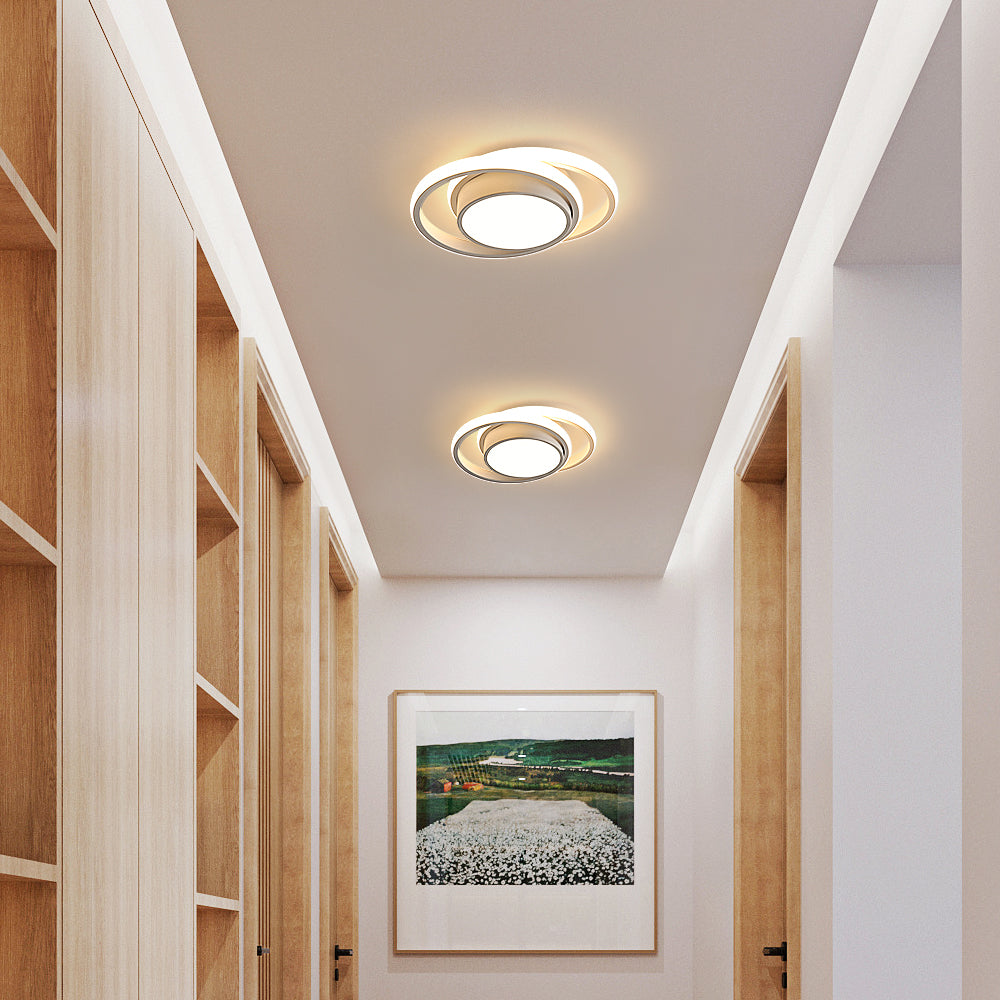Ceiling Light - White Aluminium Frame, Warm Light
