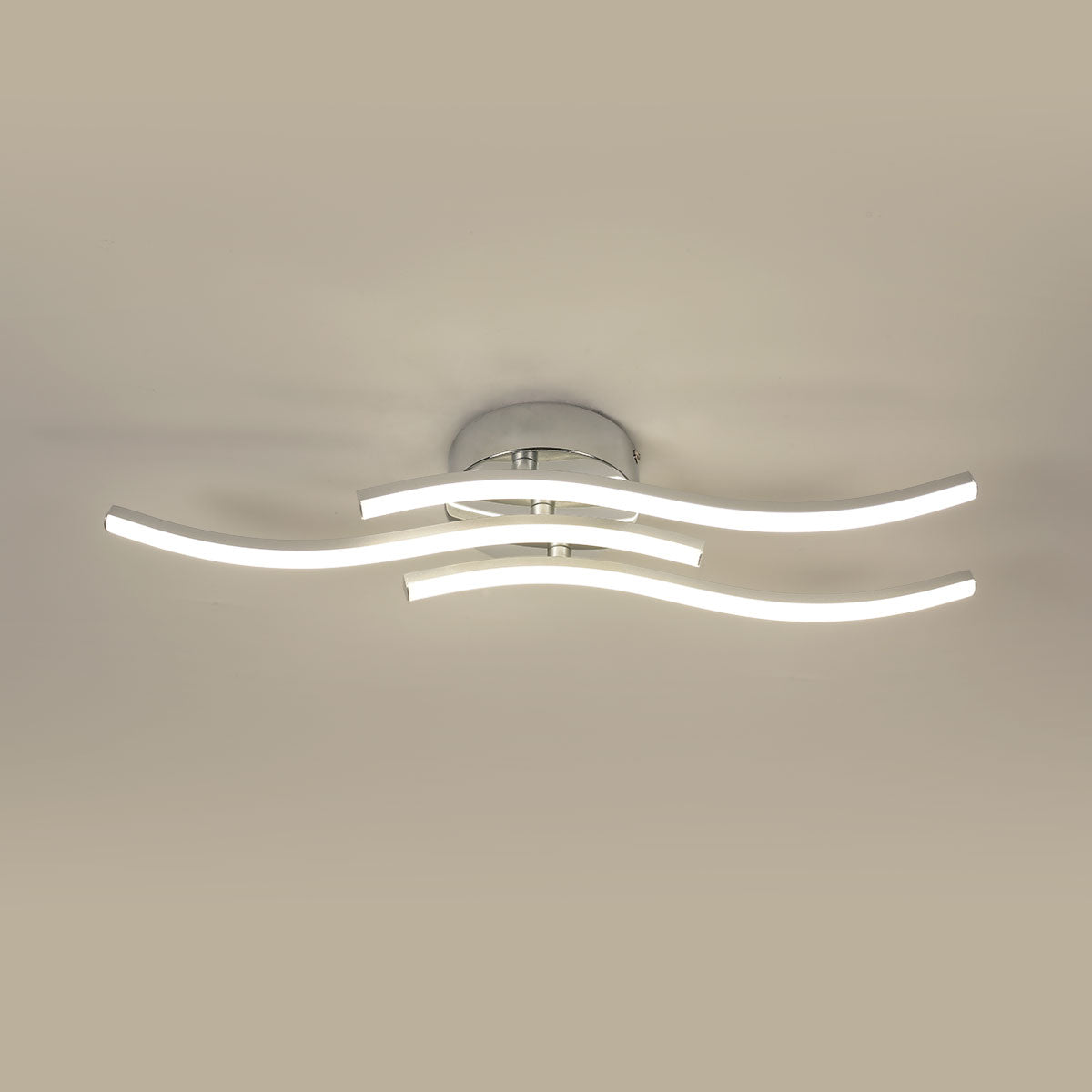 Ceiling Light - Silver Aluminium Frame, Natural Light