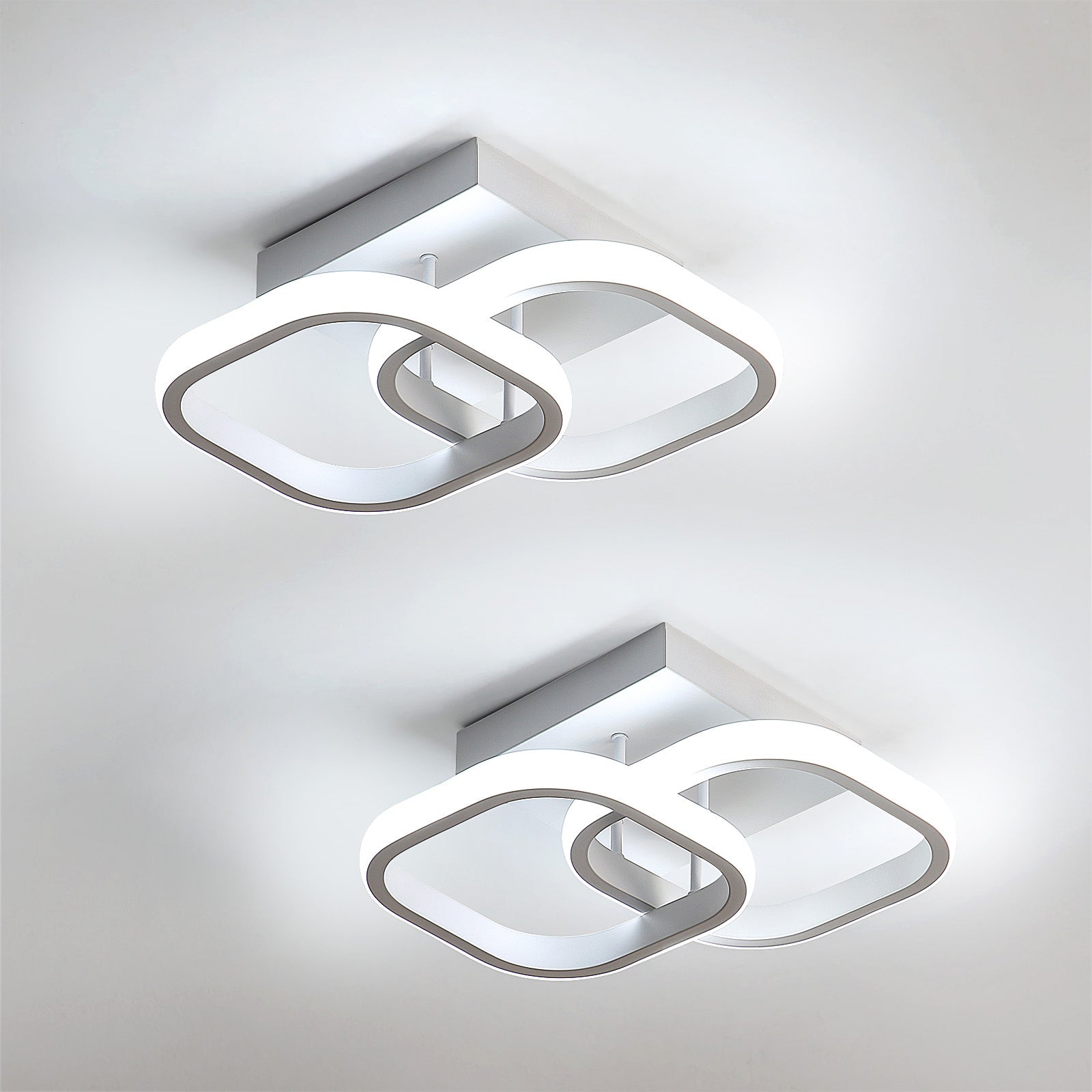 Ceiling Light - White Aluminium Frame, White Light