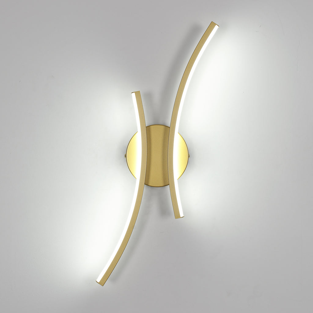 Wall Light - Gold Aluminium Frame, White Light