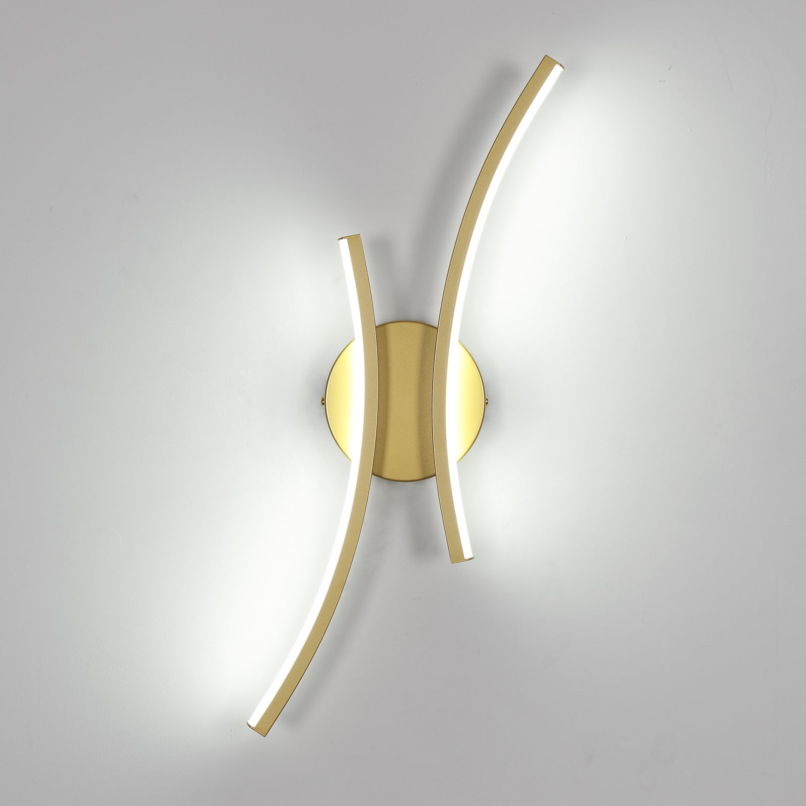 Wall Light - Gold Aluminium Frame, White Light