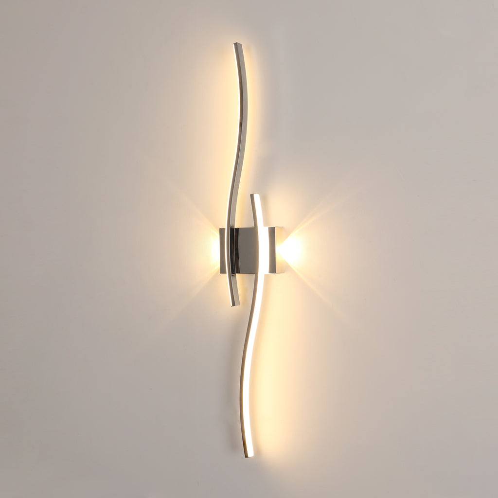 Wandleuchte – Chrom-Aluminiumrahmen, warmes Licht