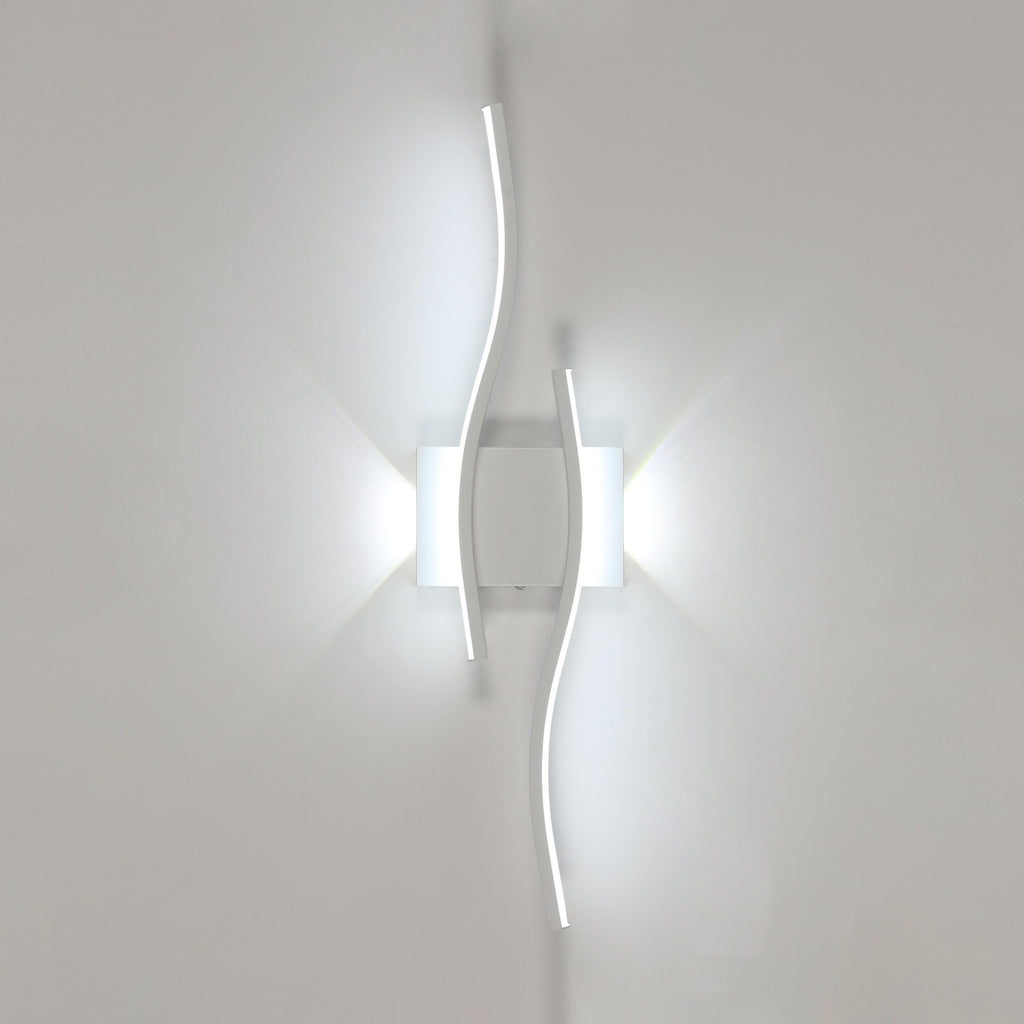 Applique da Parete - Struttura in Alluminio Bianco, Luce Bianca