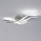 Plafoniera - Struttura in alluminio color argento, luce bianca