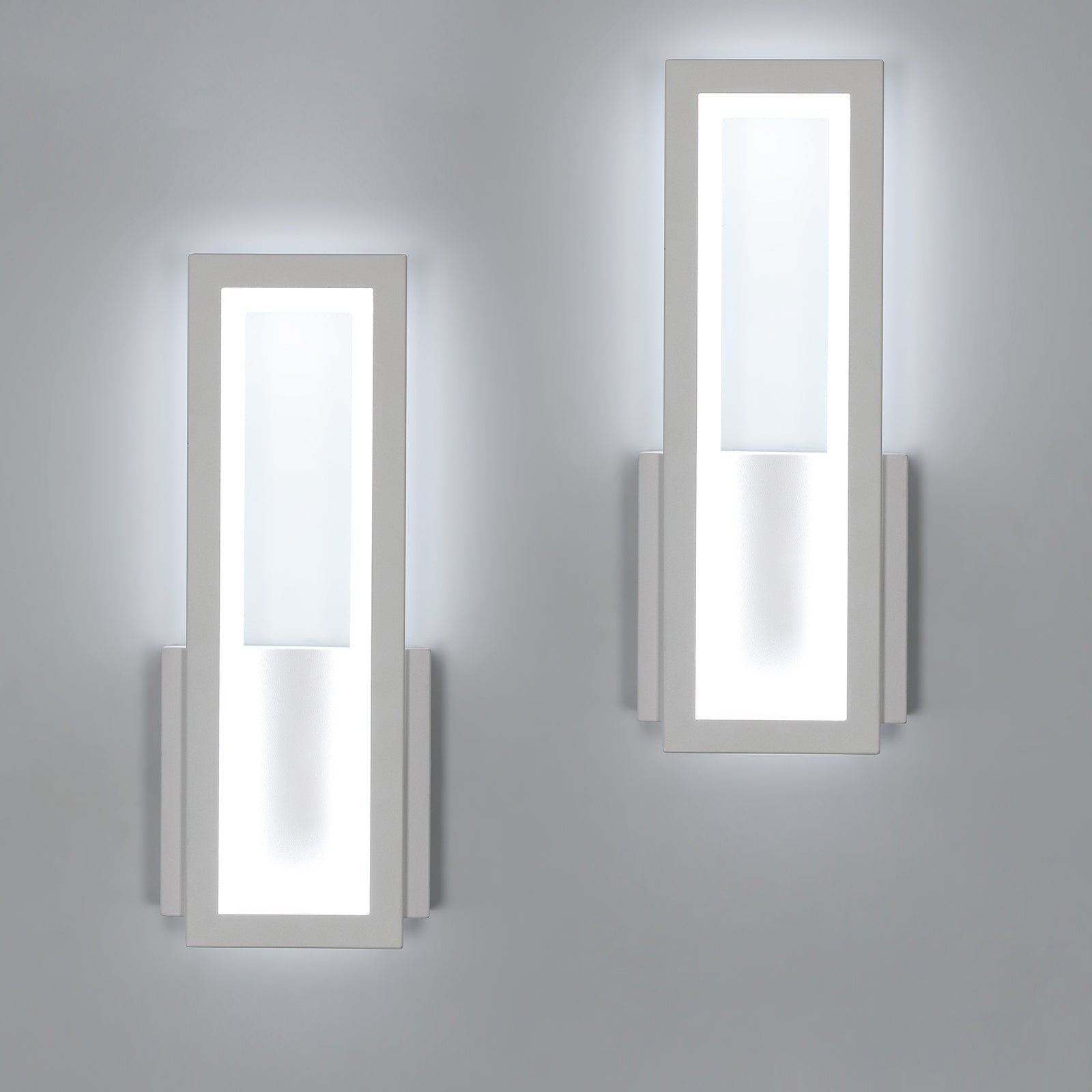Wall Light - White Acrylic Frame, White Light