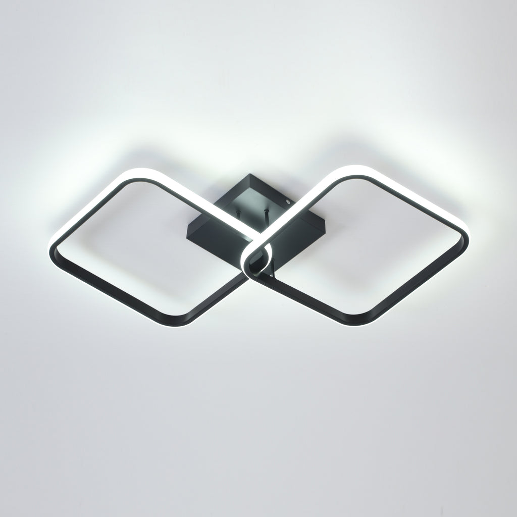Ceiling Light - Black Aluminium Frame, White Light