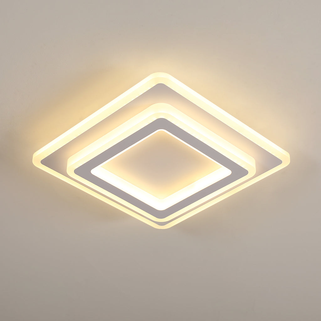 Ceiling Light - White Acrylic Frame, Warm Light