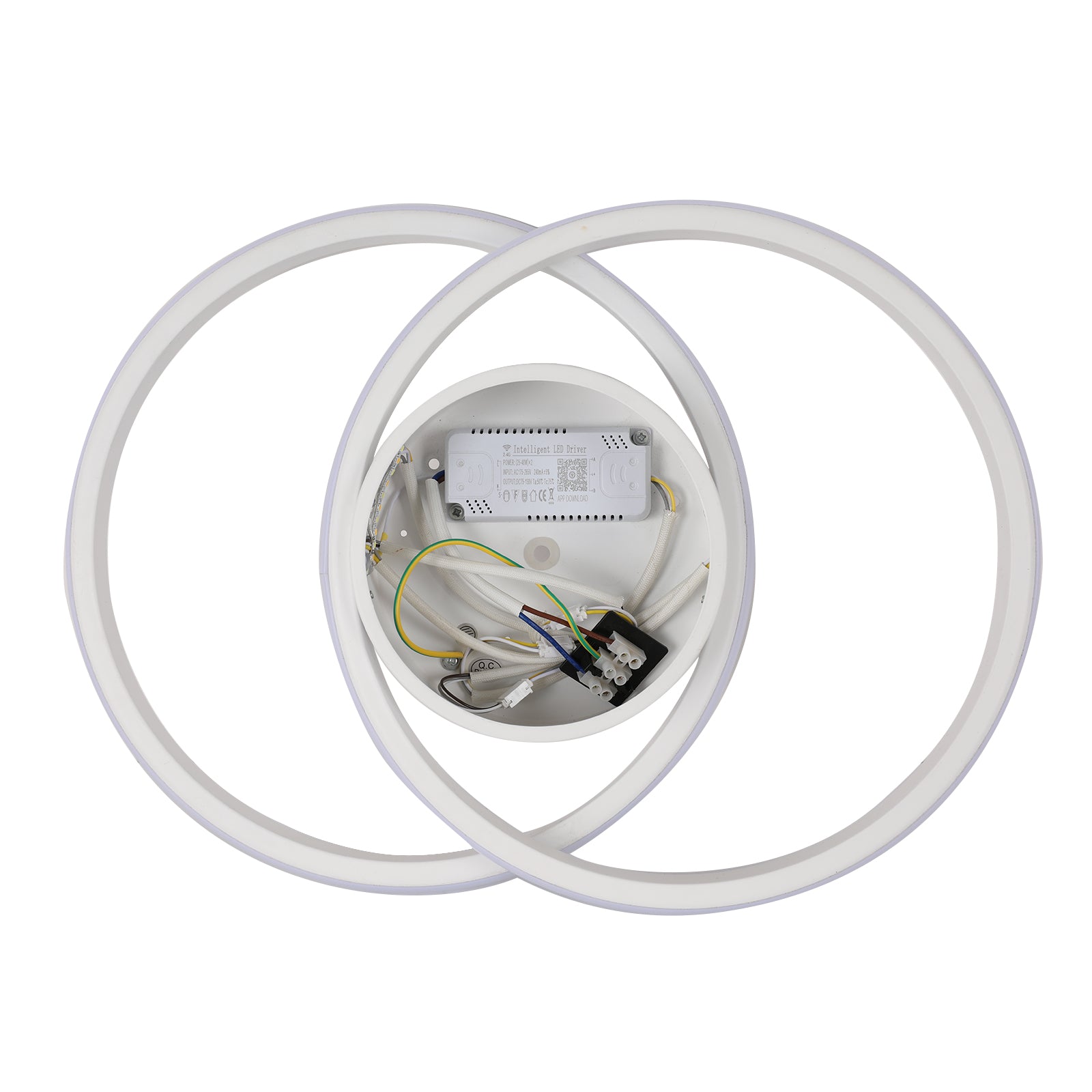 Comely Plafonnier LED, Rond Lampe de plafond 42W, Moderne Luminaire Plafonnier pour Couloir Coucher Salle de Bains Cuisine Salon, Lumière Naturelle 4500K, Longueur 40cm, Blanc