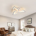 Comely Plafonnier LED, Luminaire Plafonnier 58cm 36W, Lustre Salon Moderne, Lampe de Plafond de Pétale pour Salon Chambre Cuisine Salle à Manger, Lumière Blanche Chaude 3000K, Blanc