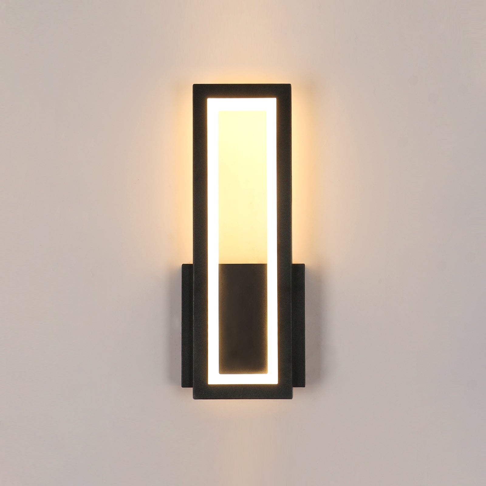 Wall Light - Black Acrylic Frame, Warm Light