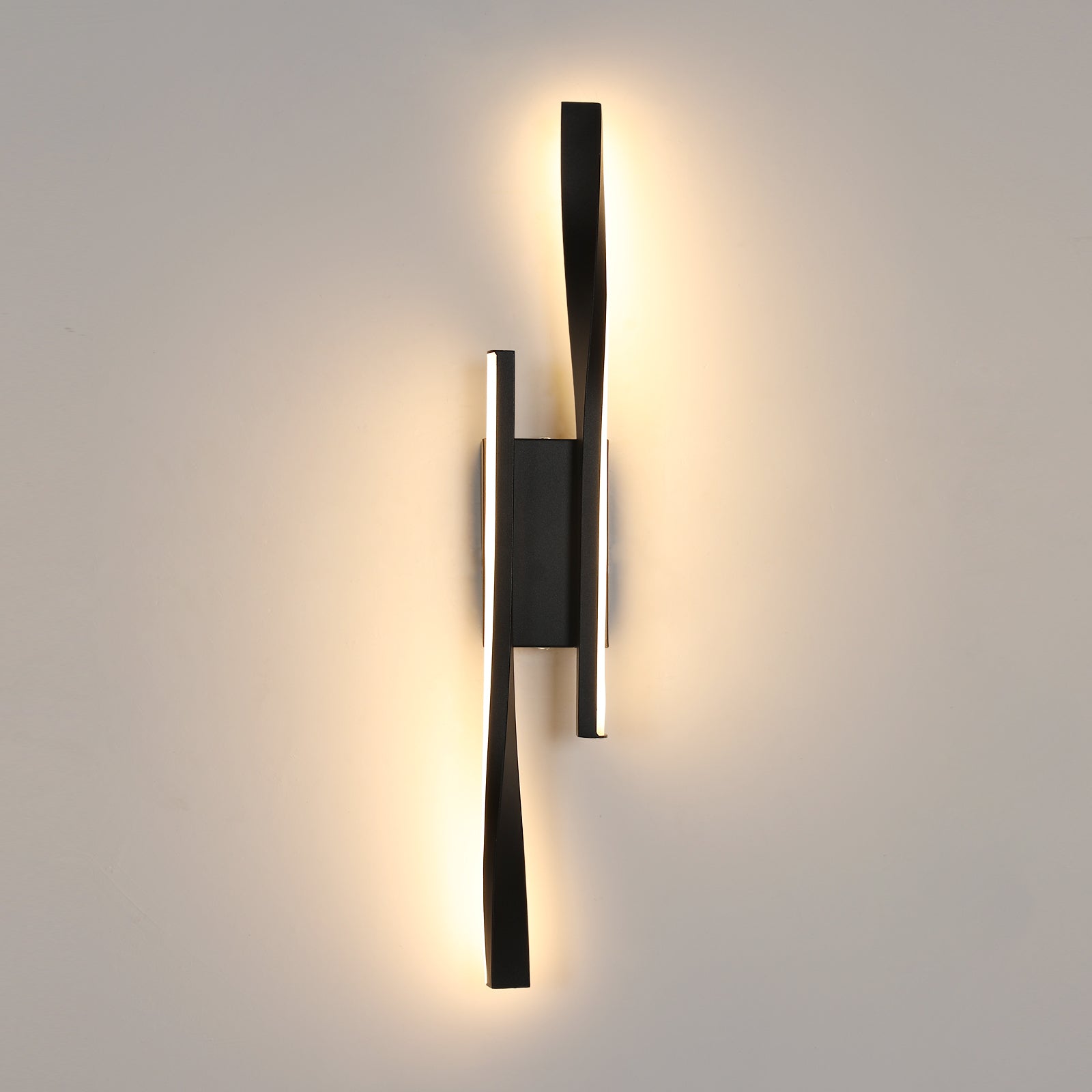 Wall Light - Black Aluminium Frame, Warm Light