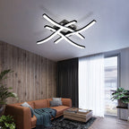 Comely Plafonnier Moderne, 24W 2300LM Eclairage Plafond LED Moderne Forme de Vague à 4 Lumières, Noir Lampe LED Plafond pour Salon Chambre Salle à Manger, Blanc Froid 6500K