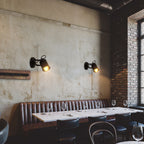 Comely Applique Murale Interieure, Réglable Spot LED Lampe Murale Rétro Industrielle E27, Luminaire Mural Interieur en Métal pour Salon Chambre Restaurant Cuisine, Noir

