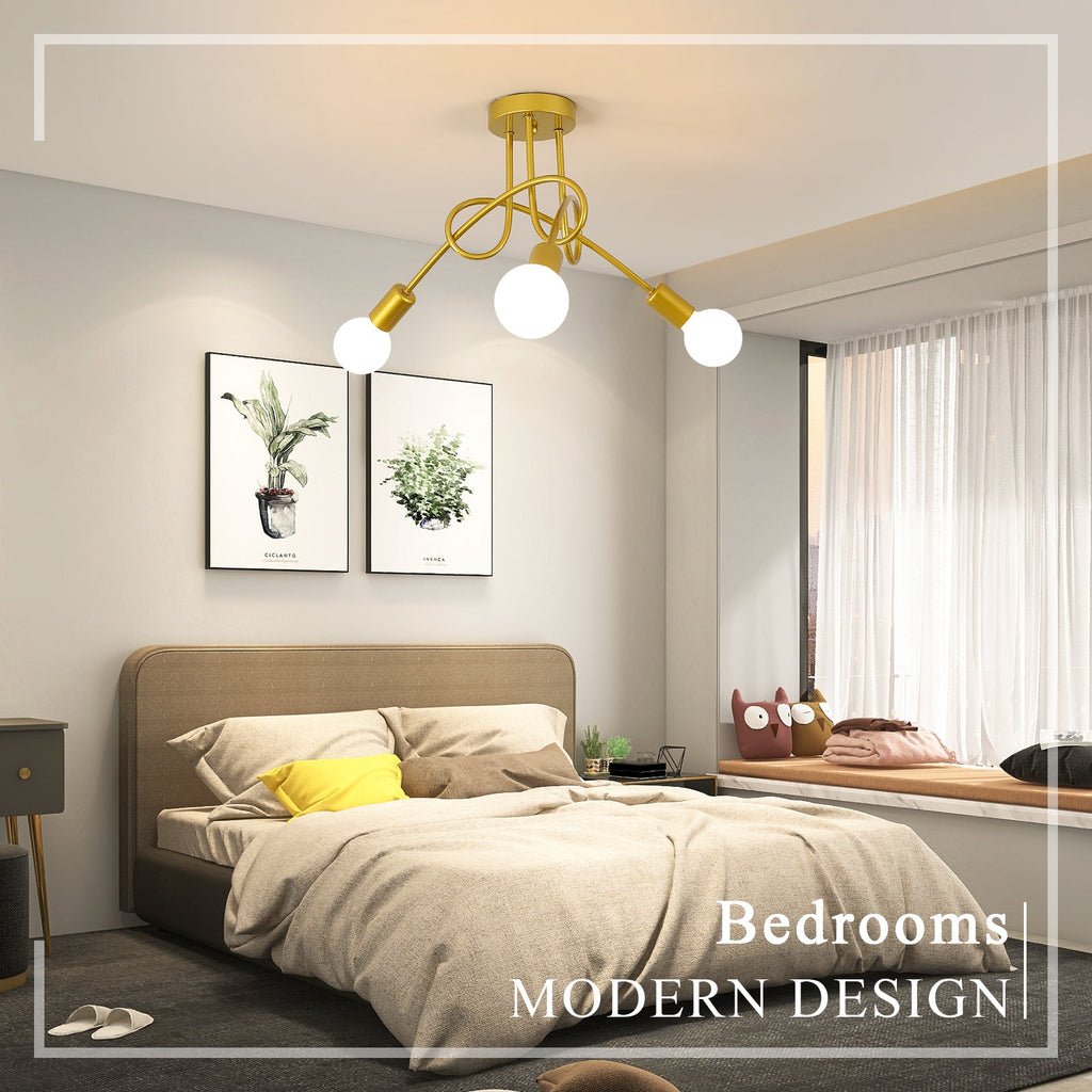 Ceiling Light - Gold Metal Frame
