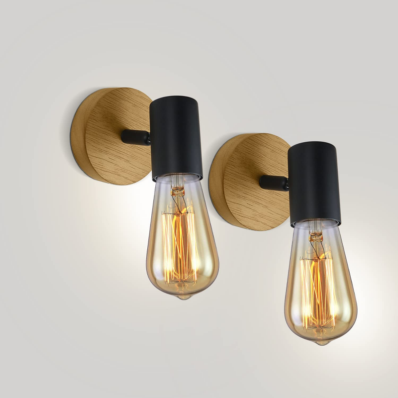 Wall Light - Black Wood Frame