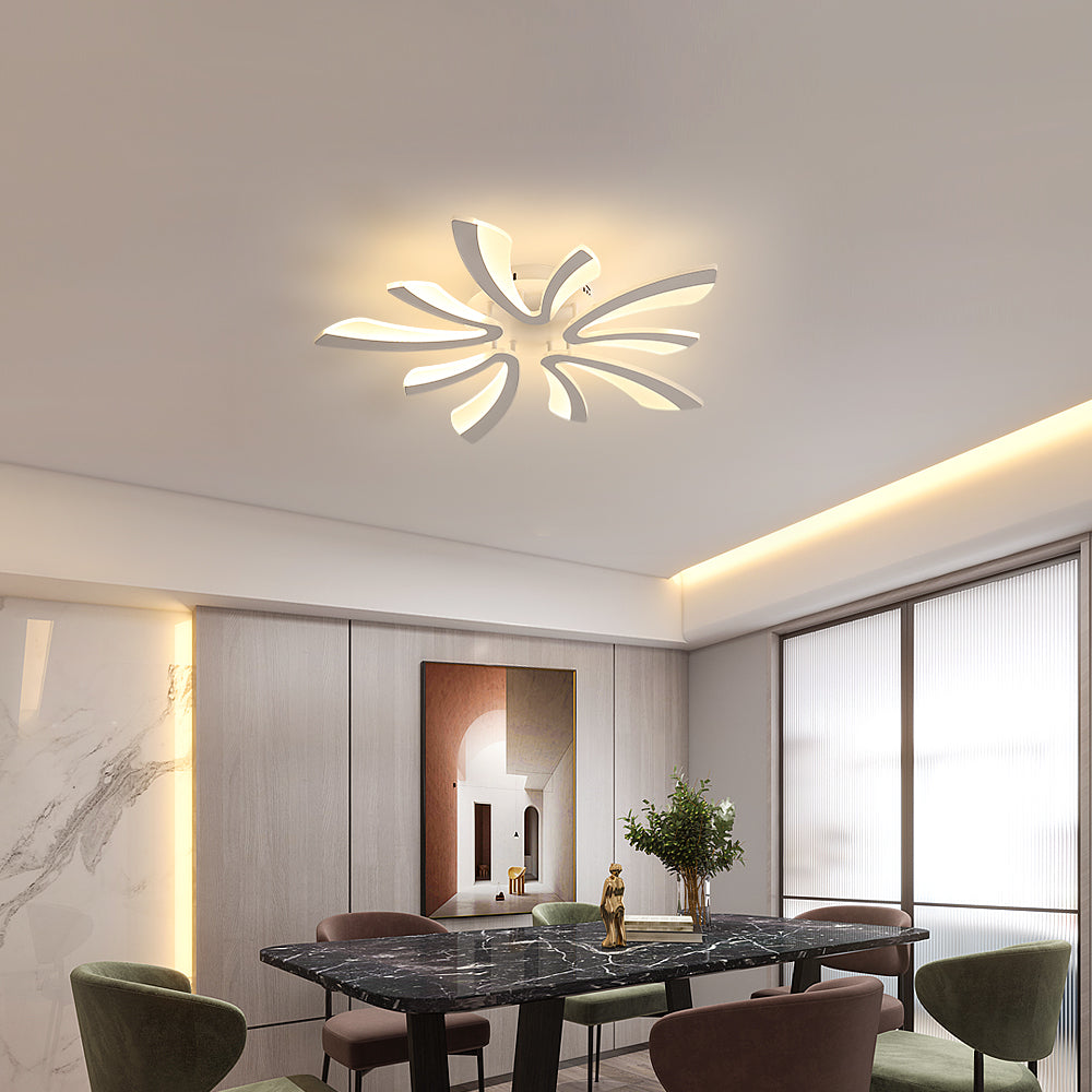 Comely Plafonnier LED Moderne, 50W 5625LM Lampe de Plafond, Lumière Chaude 3000K Luminaire en Acrylique pour Salon, Chambre à Coucher, 72cm