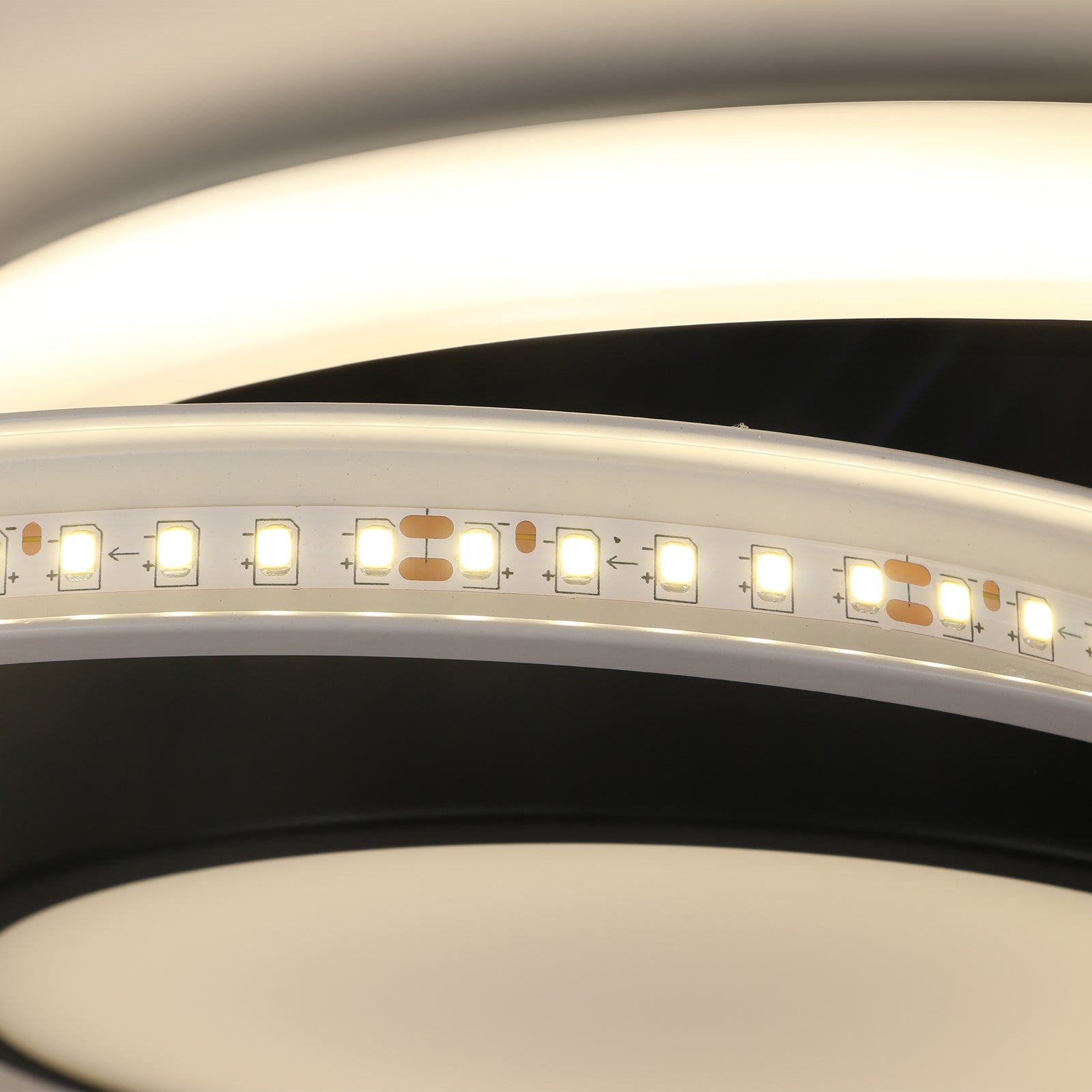 Ceiling Light - Black & White Aluminium Frame, Natural Light