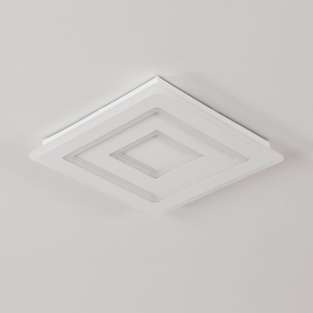 Comely Plafonnier LED Carré Moderne, 52W Lampe de Plafond LED, Acrylique Luminaire Plafonnier Intérieur Blanc pour Chambre à Coucher, Salon, Couloir, Lumière Chaude 3000K, 40cm