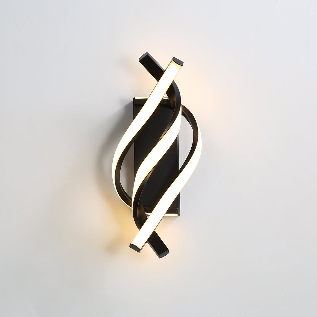Applique - Telaio in alluminio nero, luce calda
