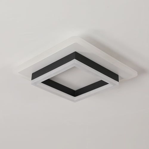 Ceiling Light - Black & White Acrylic Frame, White Light