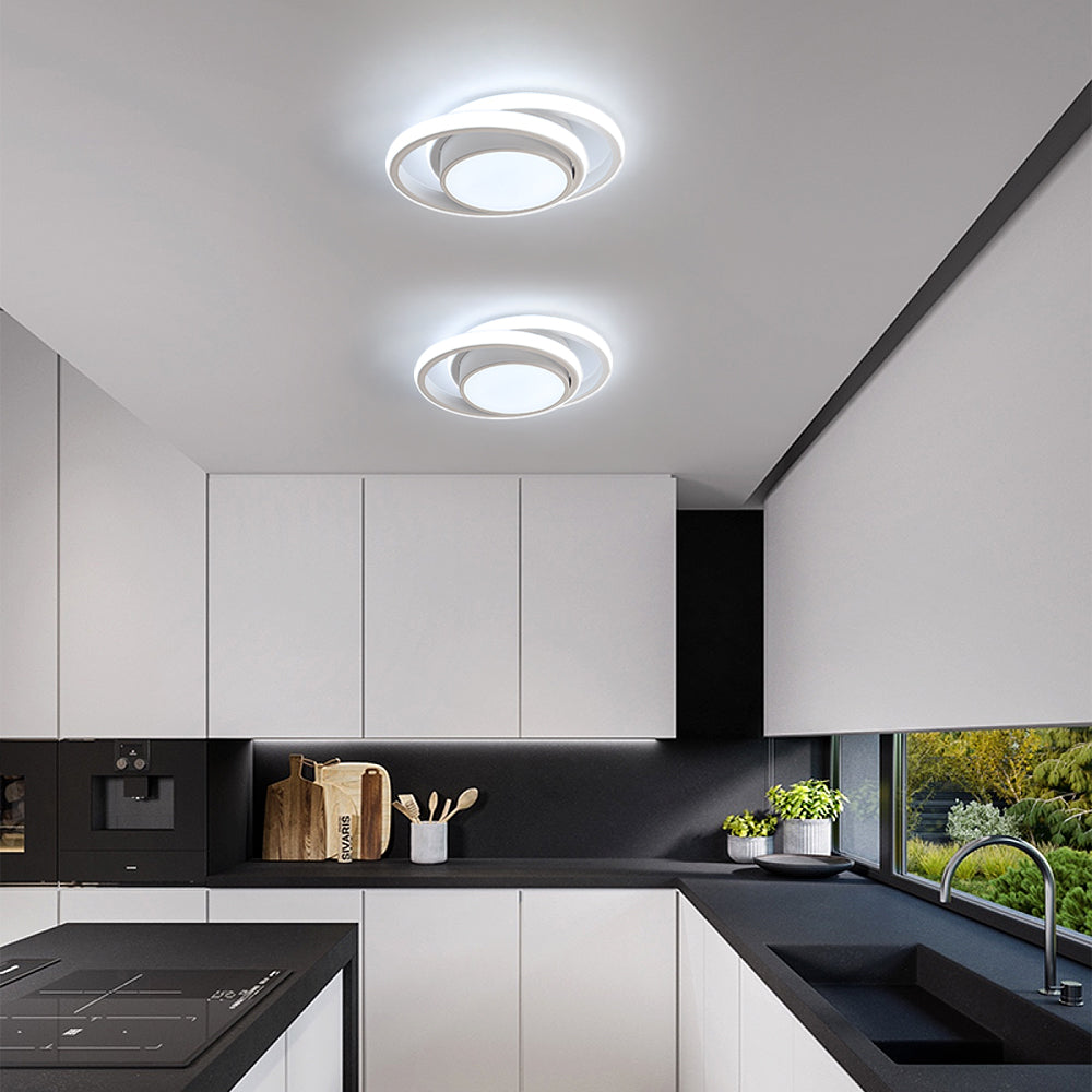 Comely Plafonnier LED, 32W 2350LM, Diamètre 28cm, Design Moderne Rond pour Couloir, Balcon, Chambre, Corridor, Blanc Froid 6500K