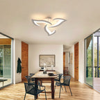 Comely Plafonnier LED, Luminaire Plafonnier 58cm 36W, Lustre Salon Moderne, Lampe de Plafond de Pétale pour Salon Chambre Cuisine Salle à Manger, Lumière Blanche Chaude 3000K, Blanc