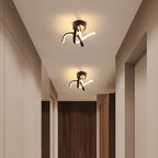 Plafoniera - Telaio in alluminio nero, luce calda