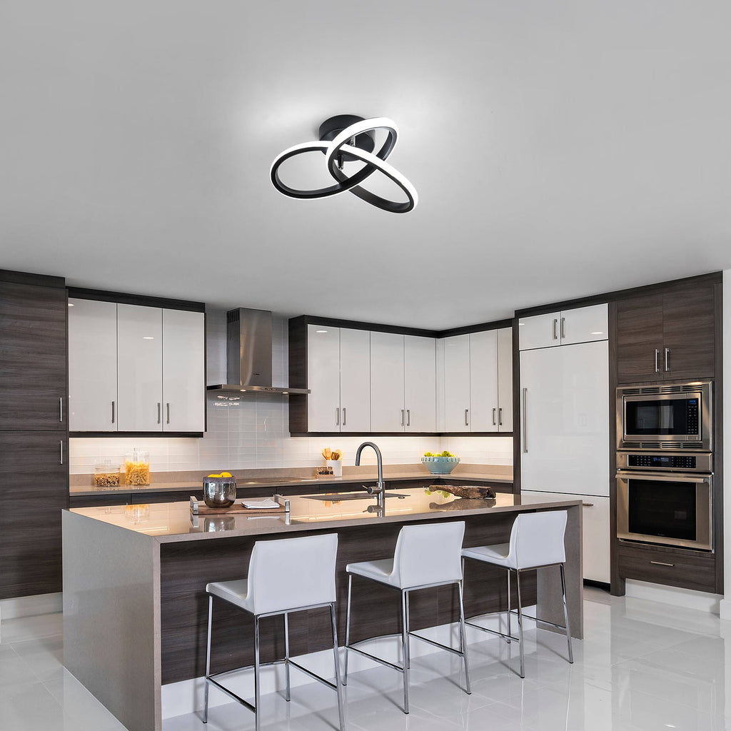 Ceiling Light - Black Aluminium Frame, White Light