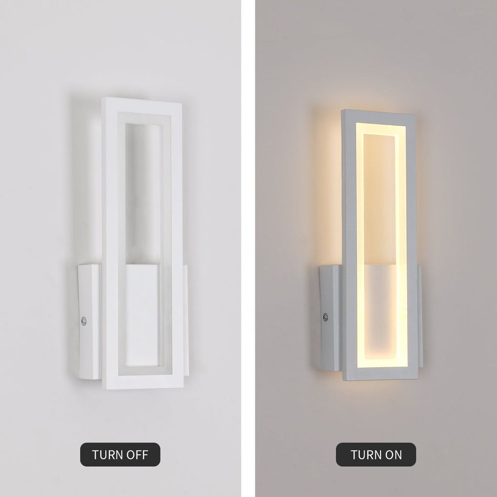Wall Light - White Acrylic Frame, Warm Light