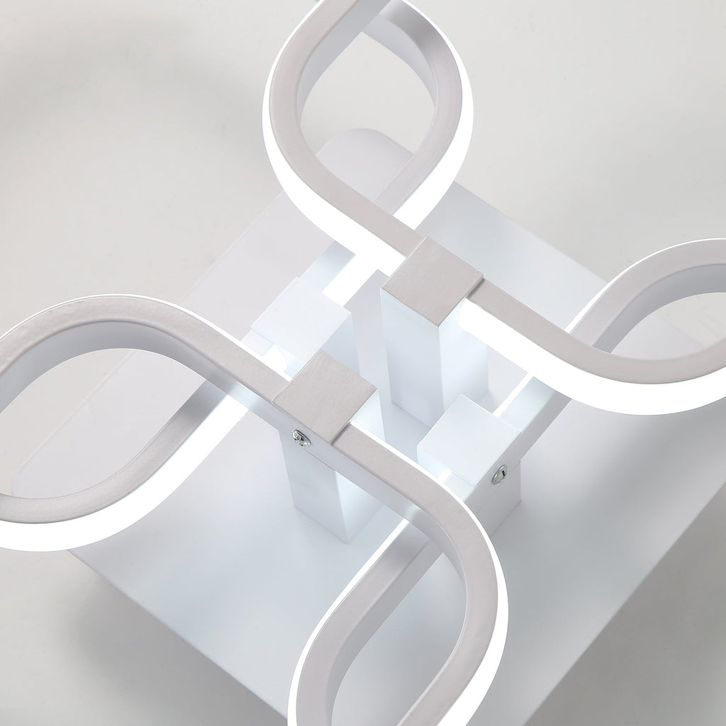 Lustre Moderne LED Comely, Luminaire De Plafond Design Carrés Blancs 60W 6750LM, Lampe De Plafond En Acrylique Pour Salon Chambre Cuisine Salle De Séjour Bureau, Lumière Froide 6500K