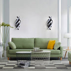 Applique - Telaio in alluminio nero, luce calda
