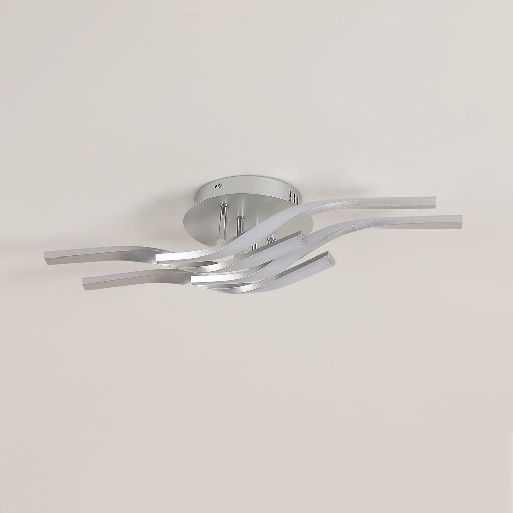 Deckenleuchte - Rahmen aus silbernem Aluminium, Naturlicht
