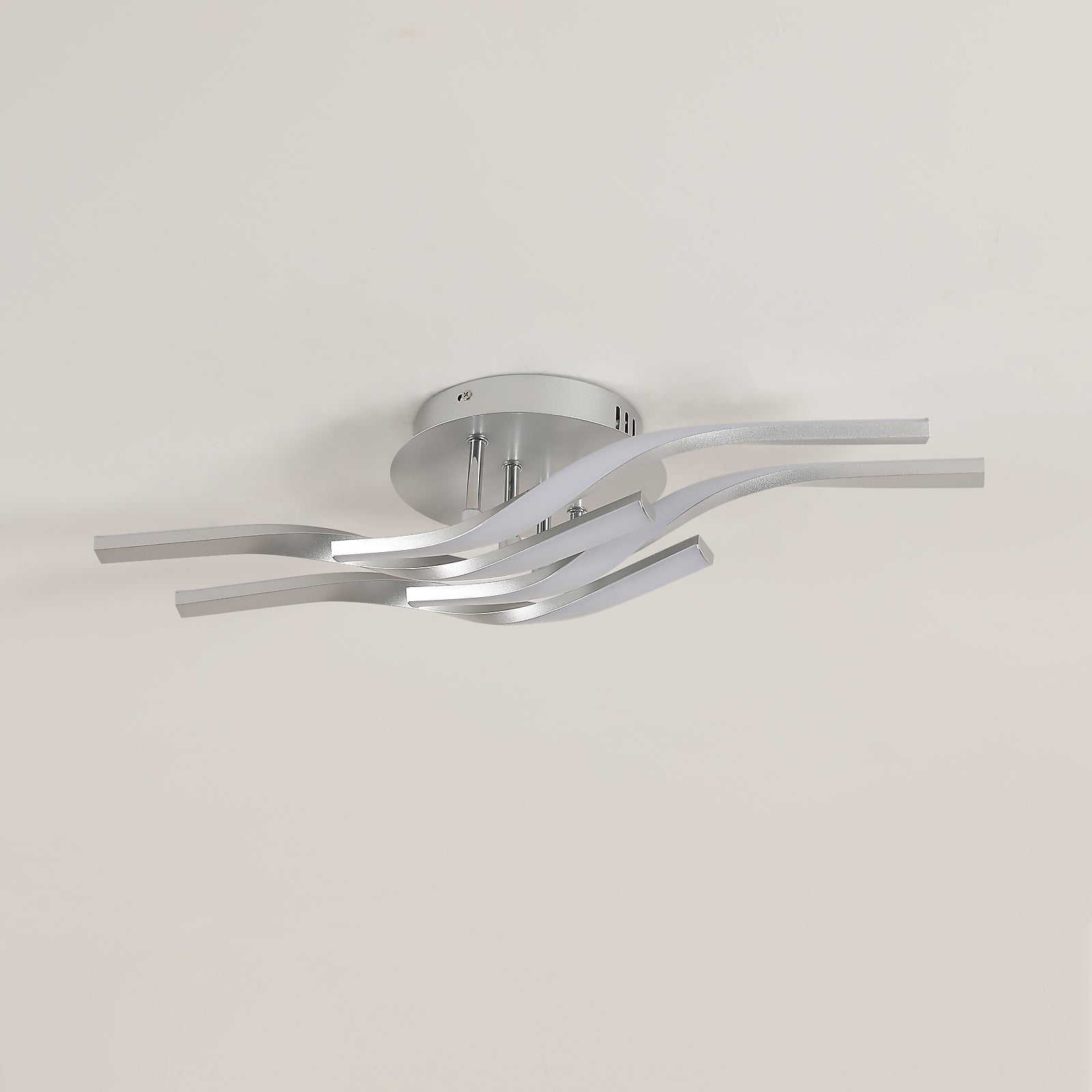 Ceiling Light - Silver Aluminium Frame, Natural Light