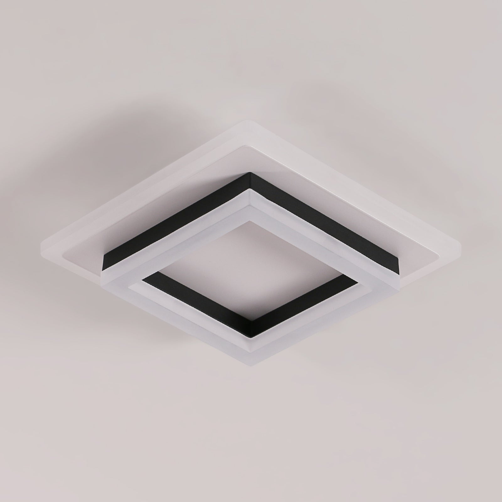 Ceiling Light - Black & White Acrylic Frame, Natural Light